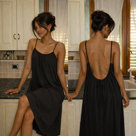 HONEYMOON BACKLESS CAMI DRESS