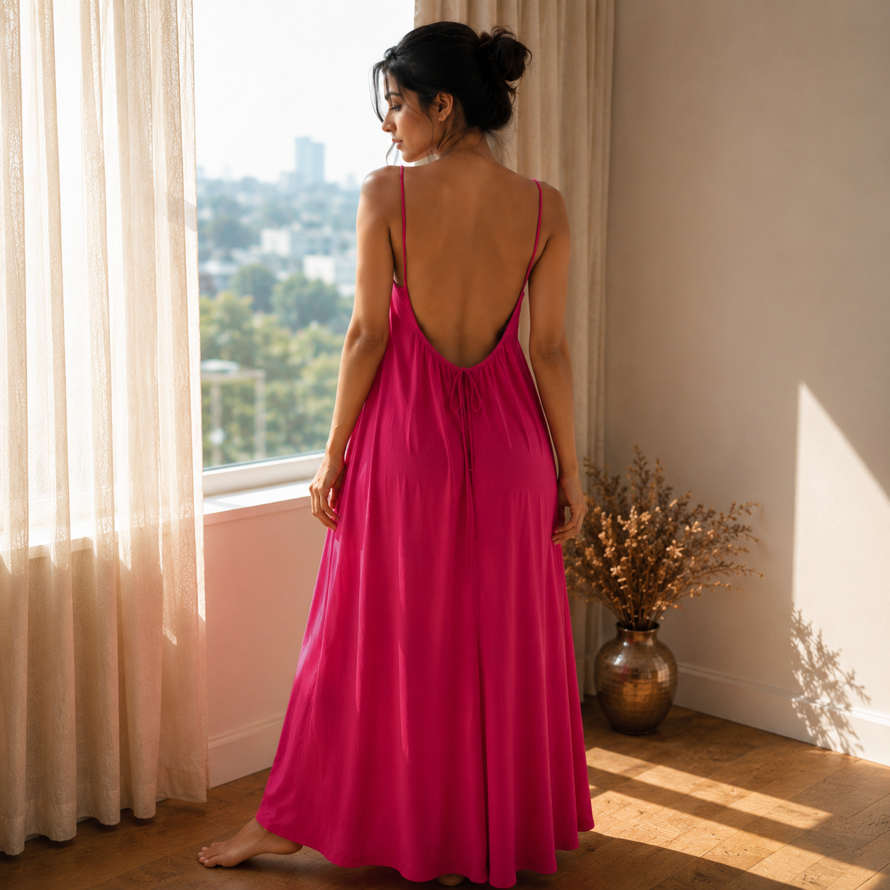 HONEYMOON BACKLESS CAMI DRESS